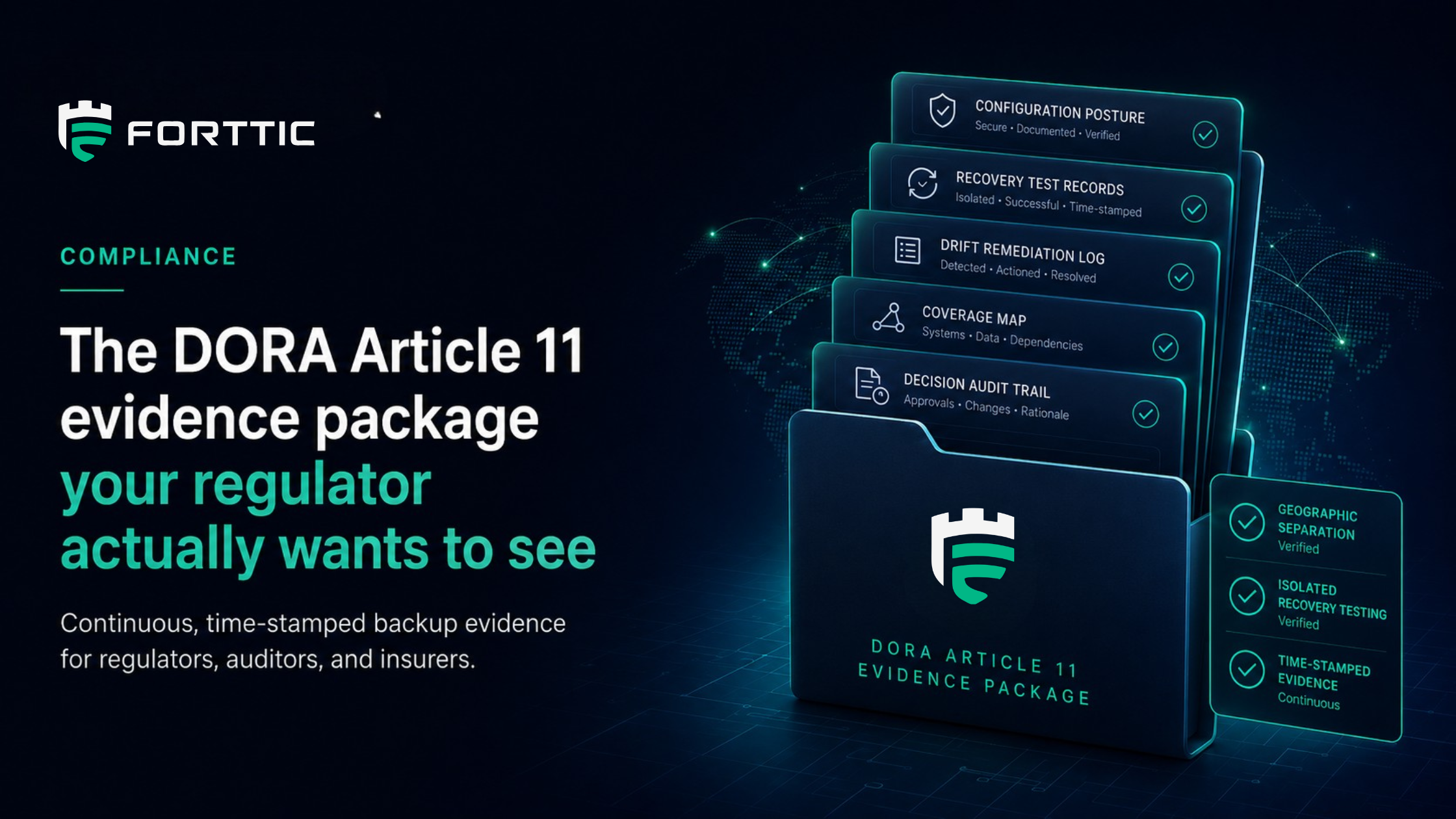 The DORA Article 11 evidence package your regulator actually wants to see