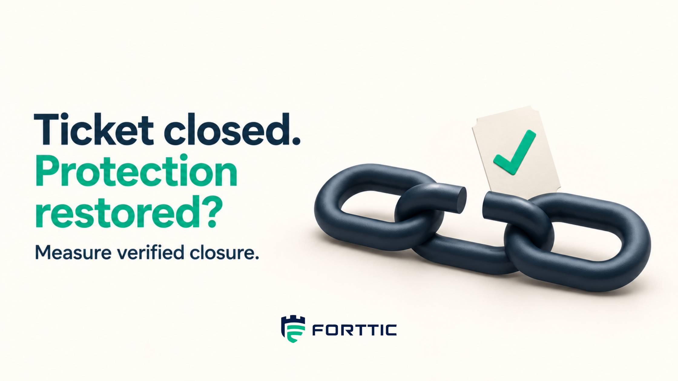 A navy chain link with a checked ticket on top — the ticket closed; was protection restored?